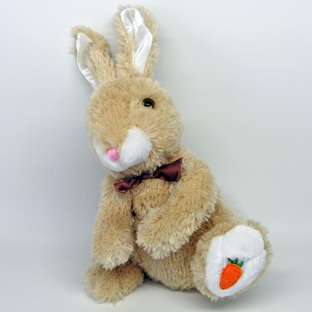 Dan Dee Collectors Choice Tan Bunny Rabbit Plush Carrot Foot Easter 12 inch